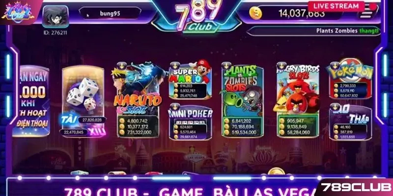 Kho game đa dạng và giao diện bắt mắt tại 789CLUB